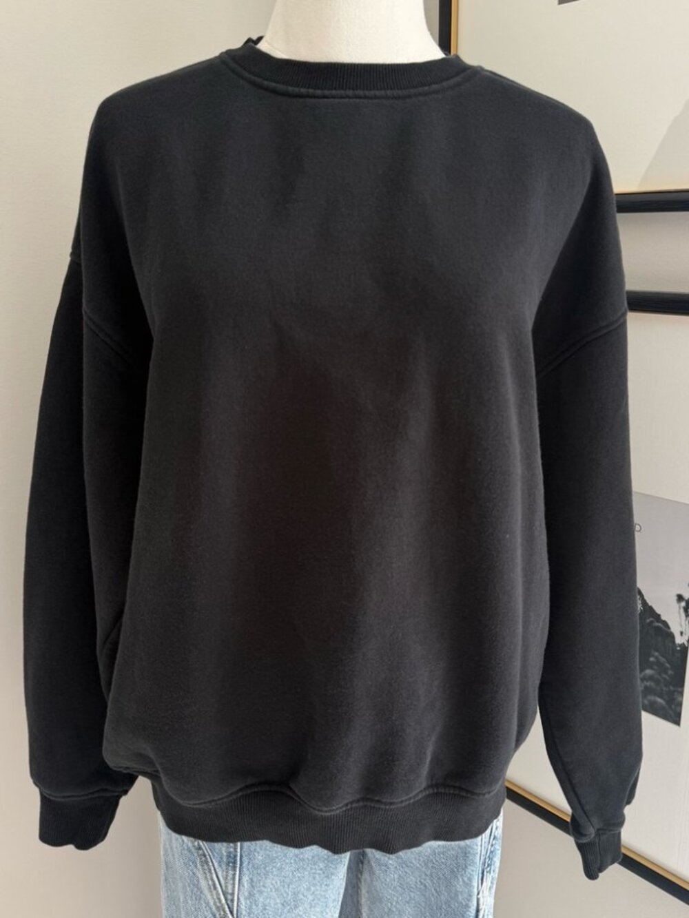 COTTON ON Black Oversized Crewneck Sweatshirt